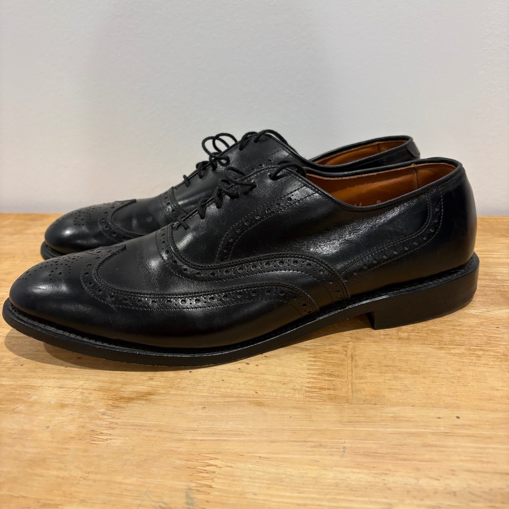 Allen Edmonds Chester Wingtip Oxford Mens Black size 11 B Leather Brogue Shoes